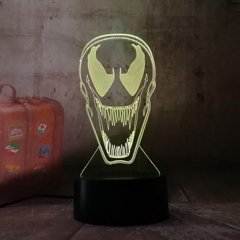 Image of DC Marvel Comics Movie Venom Figure Bed Room 3D Illusion Lamp Night Light