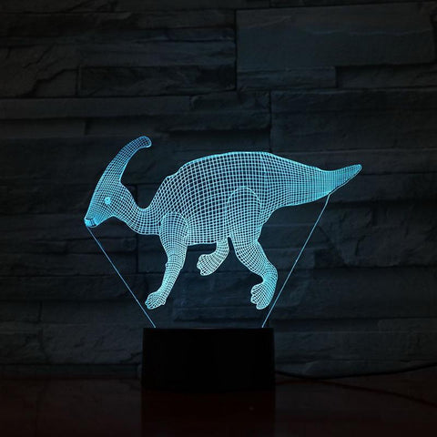 Image of Dinosaur Parasaurolophus 3D Illusion Lamp Night Light