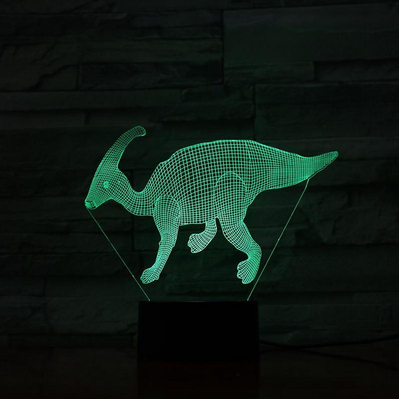 Dinosaur Parasaurolophus Artistic 3D Illusion Lamp Night Light