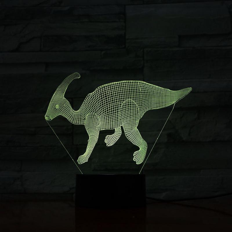 Dinosaur Parasaurolophus Artistic 3D Illusion Lamp Night Light
