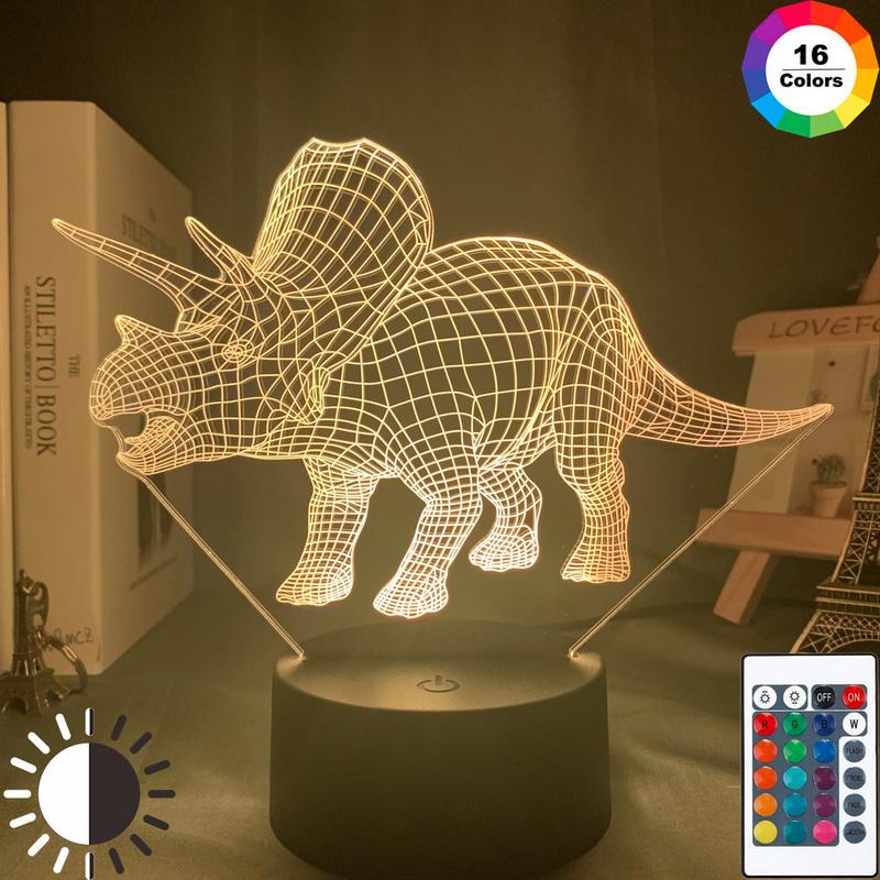 Dinosaur Triceratops 3D Illusion Lamp Night Light