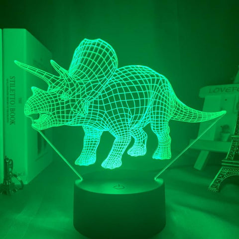 Image of Dinosaur Triceratops 3D Illusion Lamp Night Light