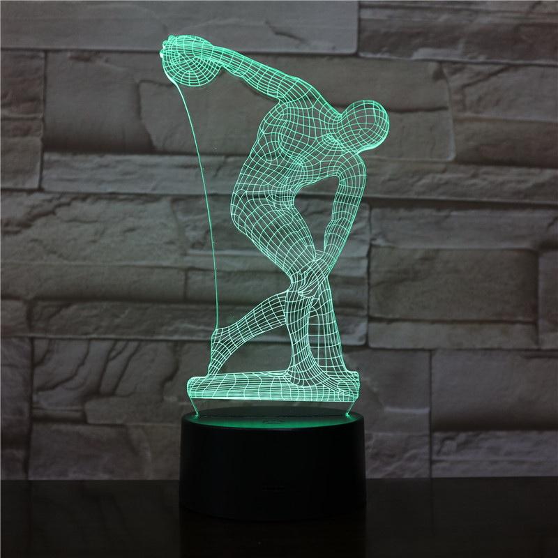 Discobolus of Myron sculpture Figure 3D Illusion Lamp Night Light