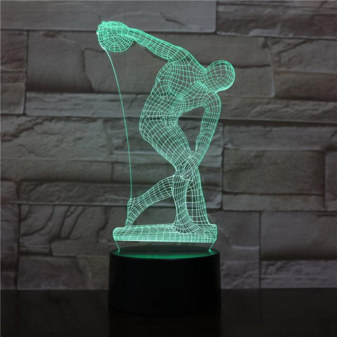 Image of Discobolus of Myron sculpture Figure 3D Illusion Lamp Night Light