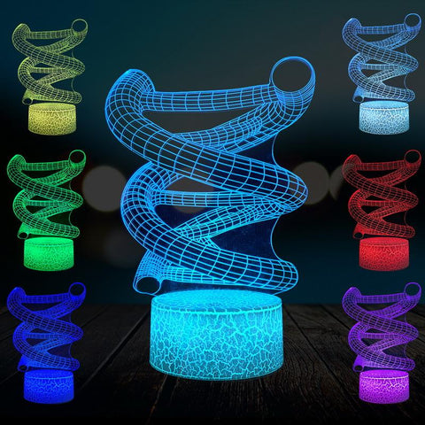 Image of DNA Abstract 3D Illusion Lamp Night Light