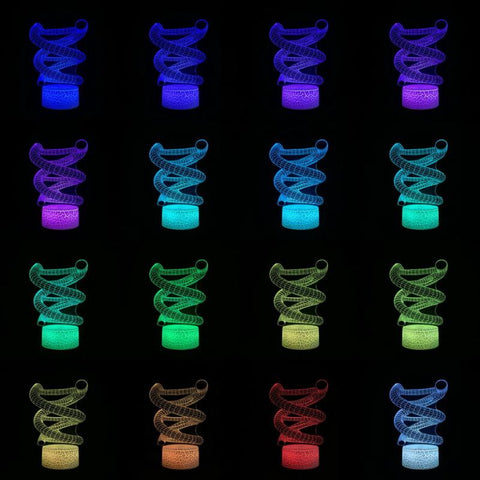 Image of DNA Abstract 3D Illusion Lamp Night Light