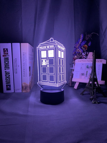 Image of Doctor Who Call Box Police Box 3D Illusion Lamp Night Light