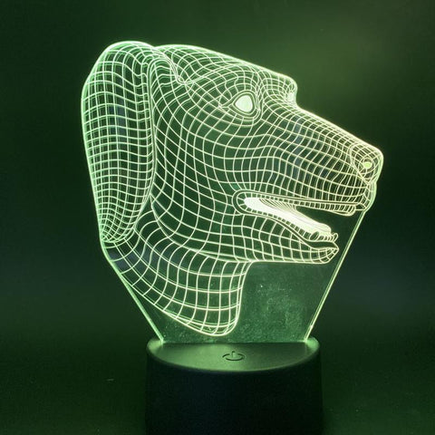 Image of Dog Animal Lovely Dog 3D Illusion Lamp Night Light