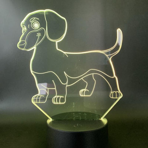 Image of Dog Animal Sensor Room 3D Illusion Lamp Night Light