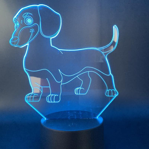 Image of Dog Animal Sensor Room 3D Illusion Lamp Night Light