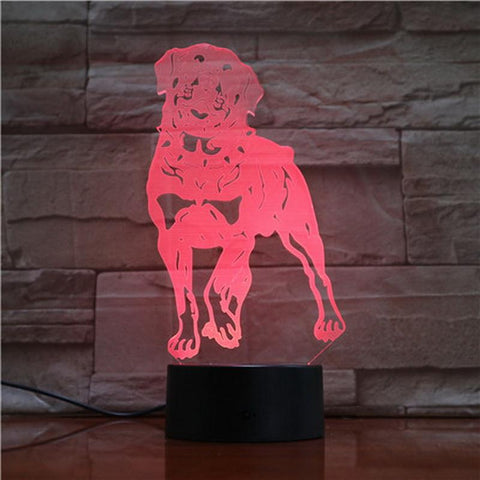 Image of Dog Baby Animal 3D Illusion Lamp Night Light