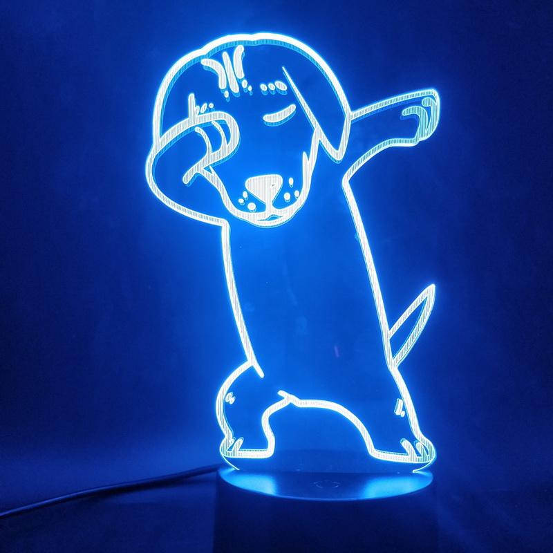 Dog Dabbing 3D Illusion Lamp Night Light