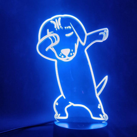 Image of Dog Dabbing 3D Illusion Lamp Night Light