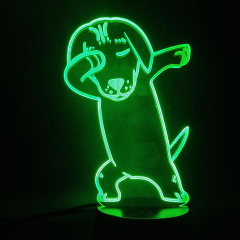 Image of Dog Dabbing 3D Illusion Lamp Night Light