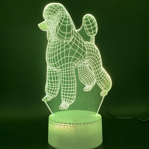 Image of Dog Poodle luminaria 3D Illusion Lamp Night Light