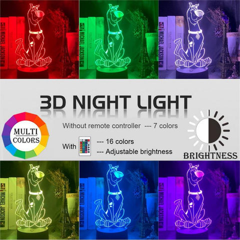 Image of Dog Scooby Doo Figure 3D Illusion Lamp Night Light