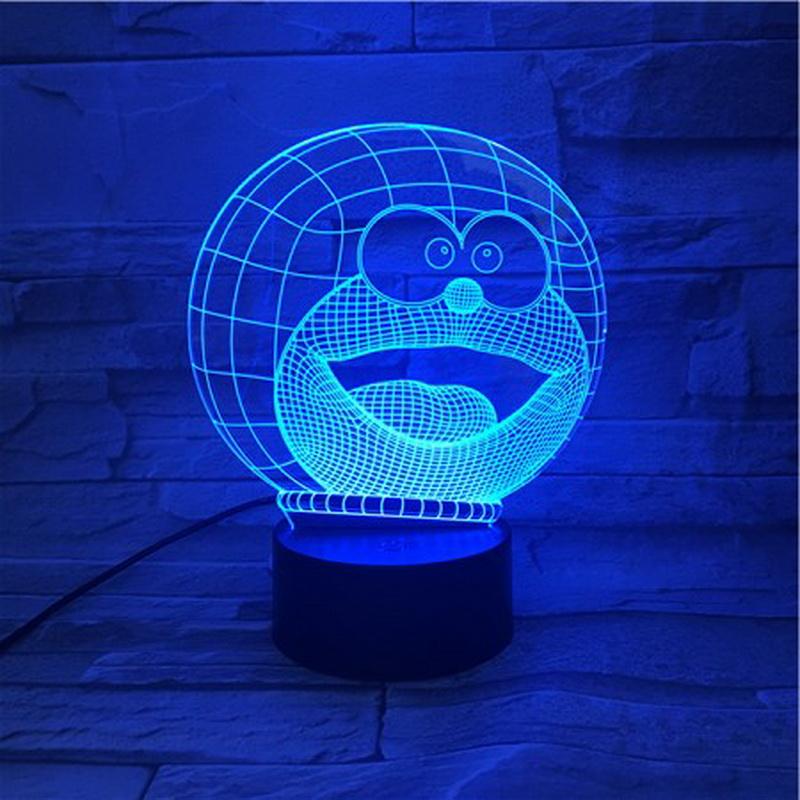 Doraemon Animal Cat 3D Illusion Lamp Night Light