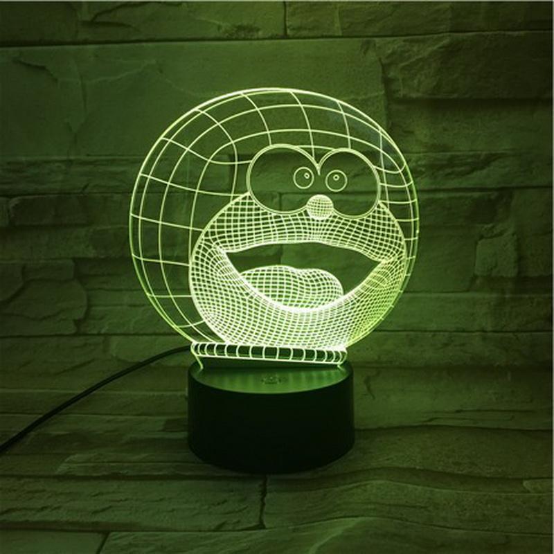 Doraemon Animal Cat 3D Illusion Lamp Night Light