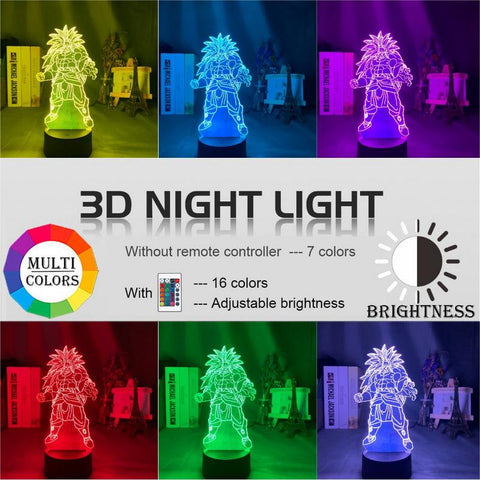 Image of Dragon Ball Broly Figure 3D Illusion Lamp Night Light