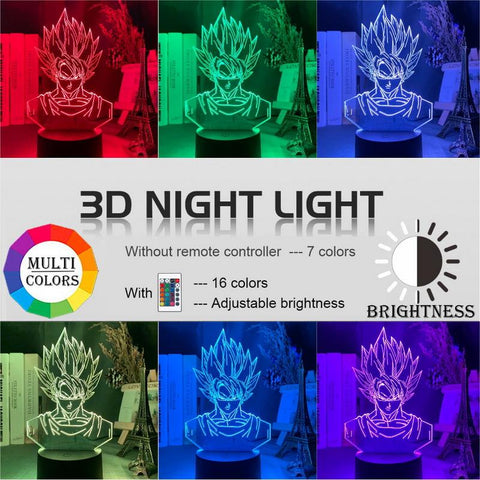 Image of Dragon Ball Goku Super Saiyan Figure 3D Illusion Lamp Night Light