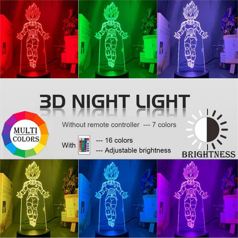 Image of Dragon Ball Vegeta IV Figure 01 3D Illusion Lamp Night Light