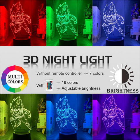Image of Dragon Ball Vegeta IV Figure 3D Illusion Lamp Night Light
