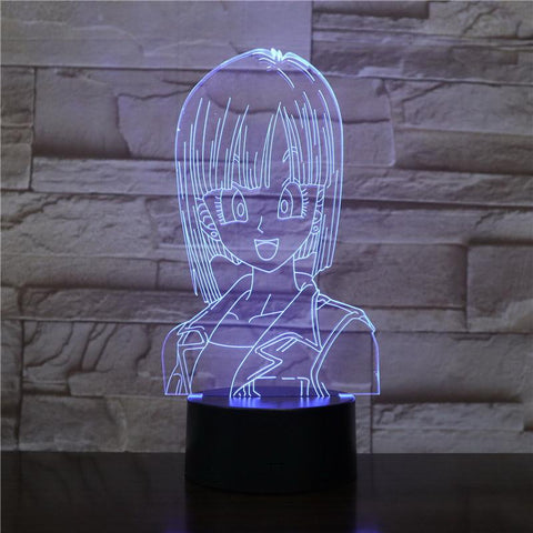 Image of Dragon Ball z Bulma Figure 3D Illusion Lamp Night Light