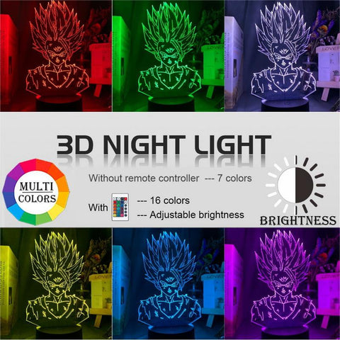 Image of Dragon Ball Z Gohan Figure 3D Illusion Lamp Night Light