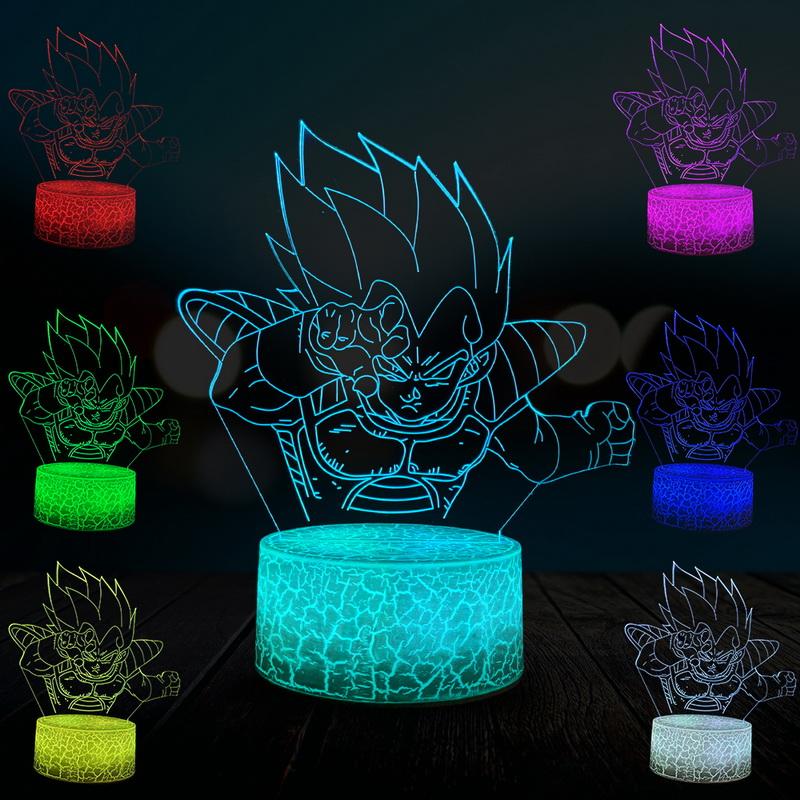 Dragon Ball Z Saiyan Vegeta 3D Illusion Lamp Night Light