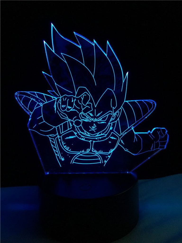 Dragon Ball Z Saiyan Vegeta 3D Illusion Lamp Night Light