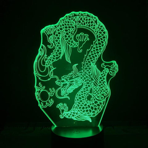 Image of Dragon Chinese Characteristics 3D Illusion Lamp Night Light