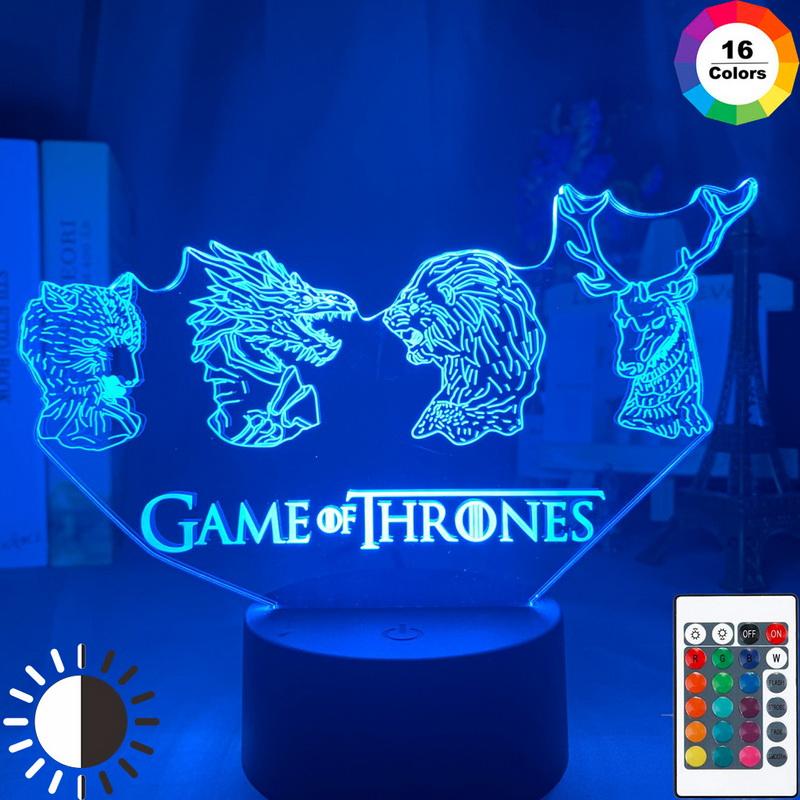Drama Series Game of Thrones Family Emblems 3D Illusion Lamp Night Light