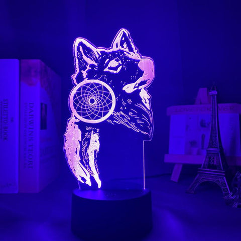 Image of Dreamcatcher Wolf 3D Illusion Lamp Night Light