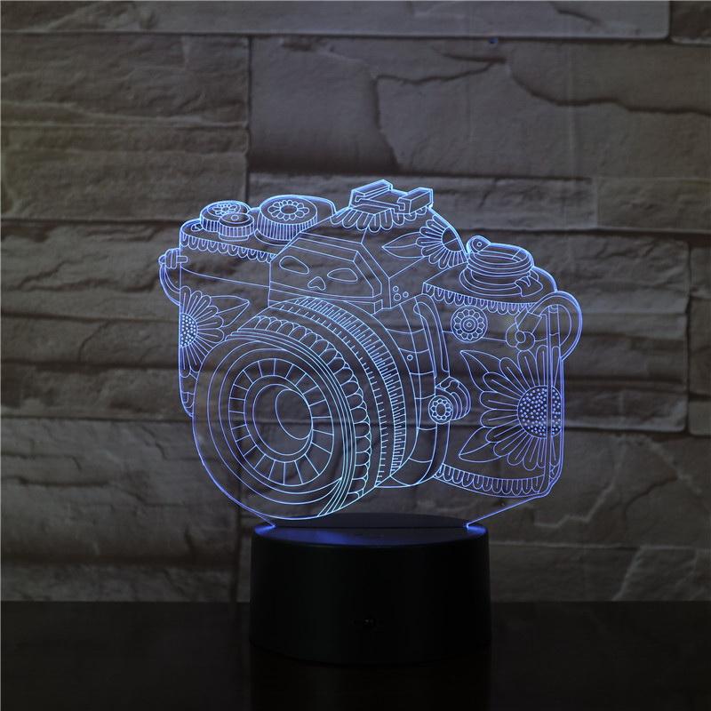 DSLR Digital Camera 3D Illusion Lamp Night Light
