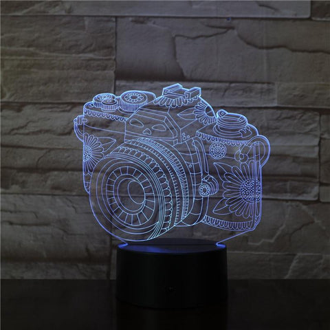 Image of DSLR Digital Camera 3D Illusion Lamp Night Light