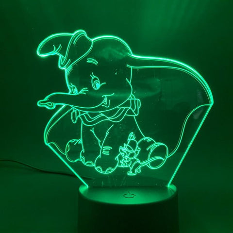 Image of Dumbo Baby 3D Illusion Lamp Night Light