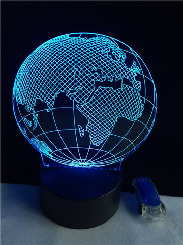 Image of Earth Europe Africa Map Globe 3D Illusion Lamp Night Light