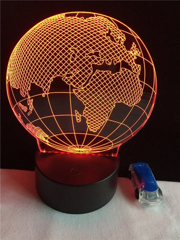 Image of Earth Europe Africa Map Globe 3D Illusion Lamp Night Light