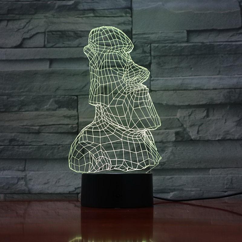 Easter island stone Moai 3D Illusion Lamp Night Light