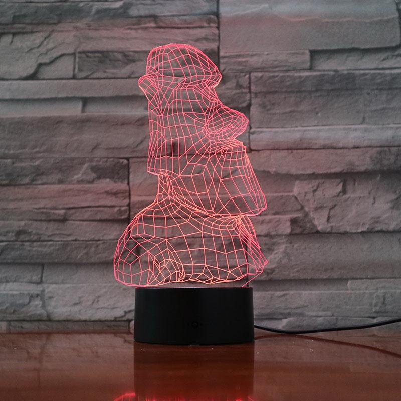 Easter island stone Moai 3D Illusion Lamp Night Light