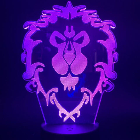 Image of Echaki World of Warcraft Lion Animal 3D Illusion Lamp Night Light
