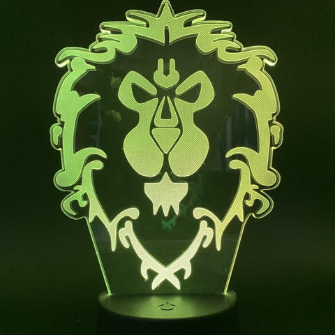 Image of Echaki World of Warcraft Lion Animal 3D Illusion Lamp Night Light