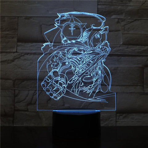 Image of Edward Elric Figure 3D Illusion Lamp Night Light