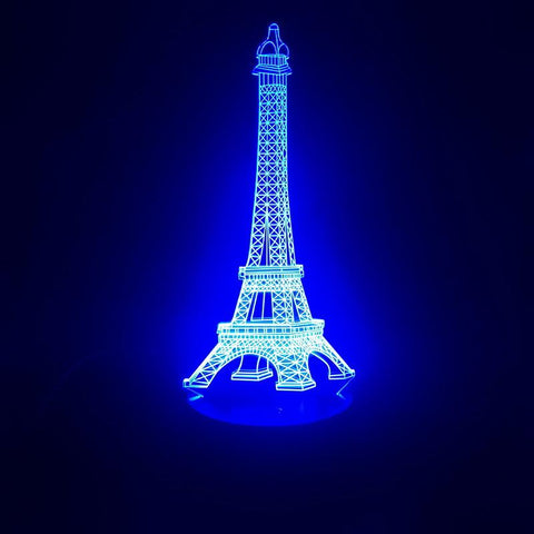 Image of Eiffel Tower France Building Scenic Spot 3D Illusion Lamp Night Light