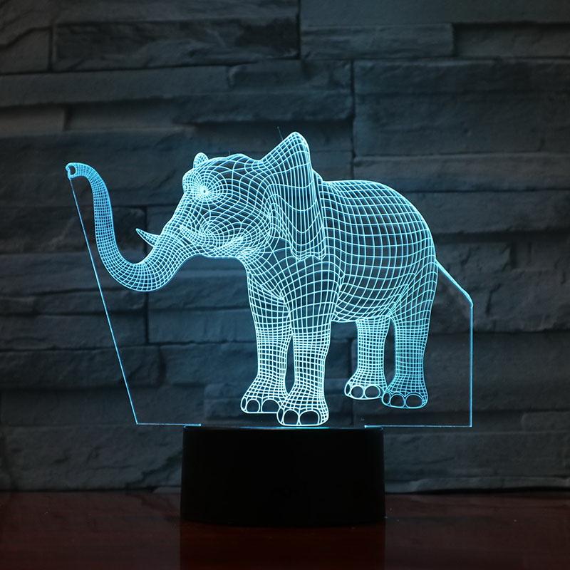 Elephant 3D Illusion Lamp Night Light