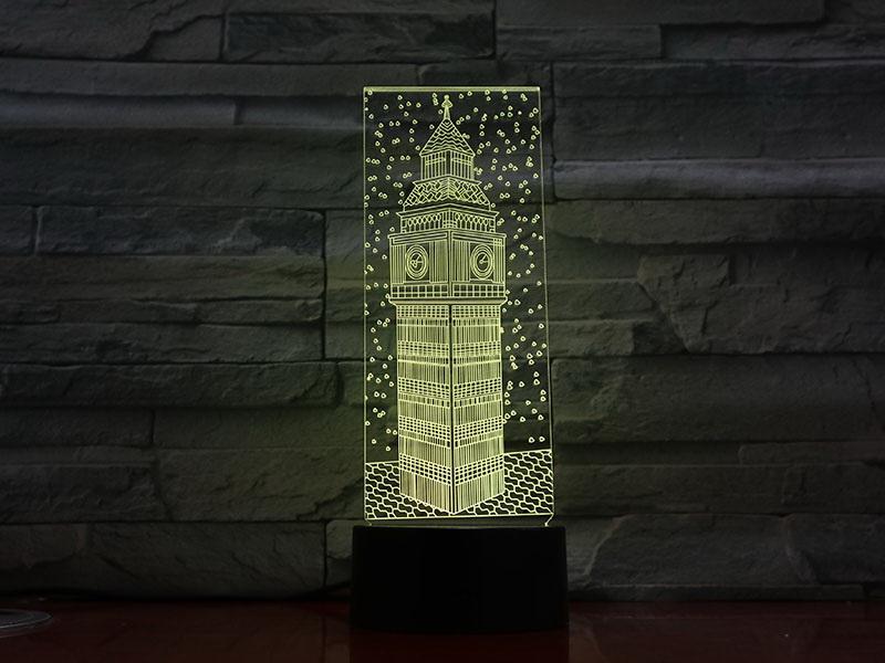 Elizabeth Tower Big Ben 3D Illusion Lamp Night Light