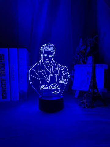 Image of Elvis Presley Figure 3D Illusion Lamp Night Light