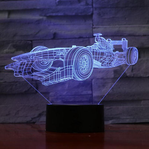 Image of F1 Racing Car 3D Illusion Lamp Night Light