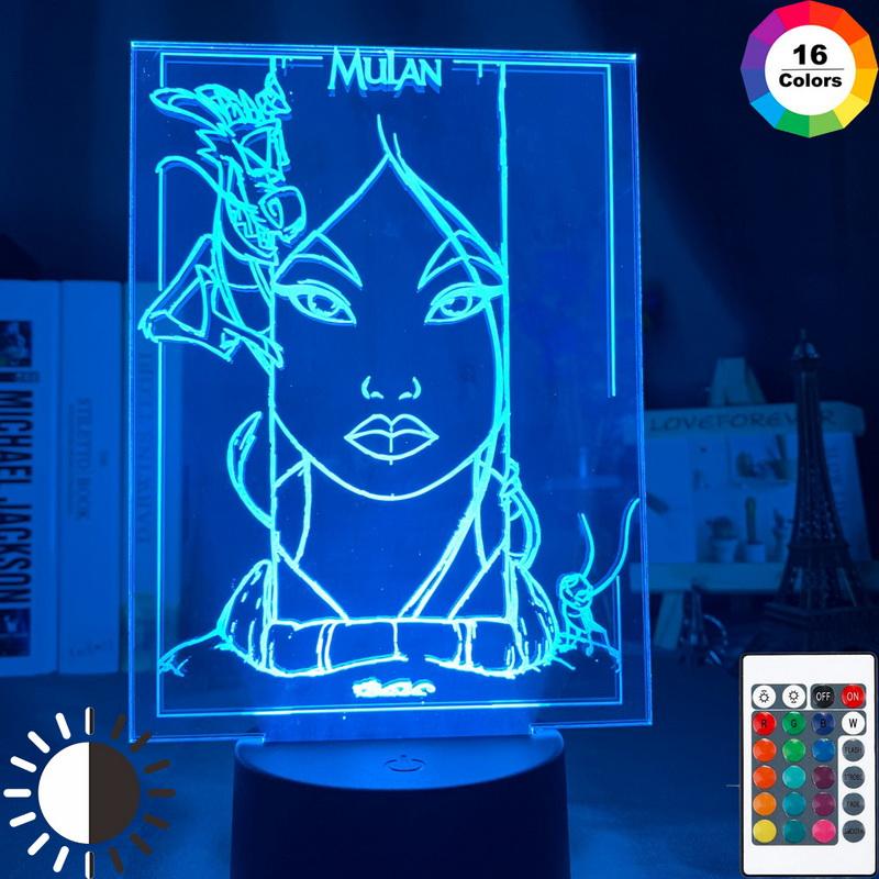 Fa Mulan Mushu Cri-Kee Baby Room 3D Illusion Lamp Night Light