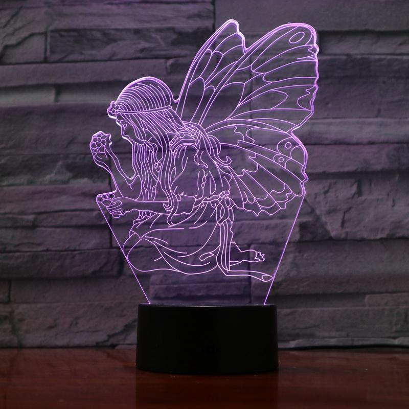 Fairy Butterfly 3D Illusion Lamp Night Light